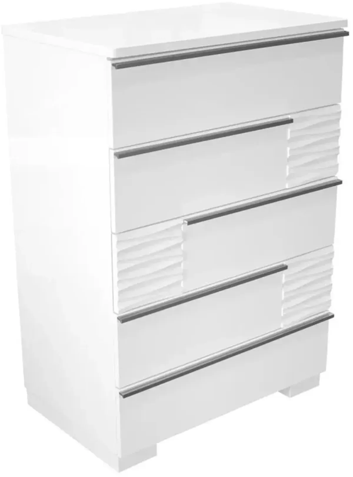 Best Master Furniture Best Master Athens 5-Drawer Poplar Wood Bedroom Chest in White Lacquer