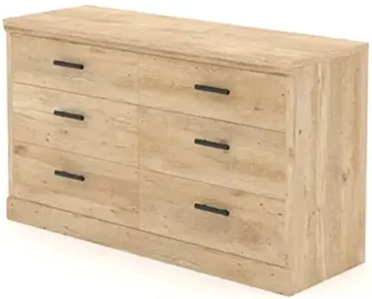 6-Drawer Bedroom Dresser in Prime Oak