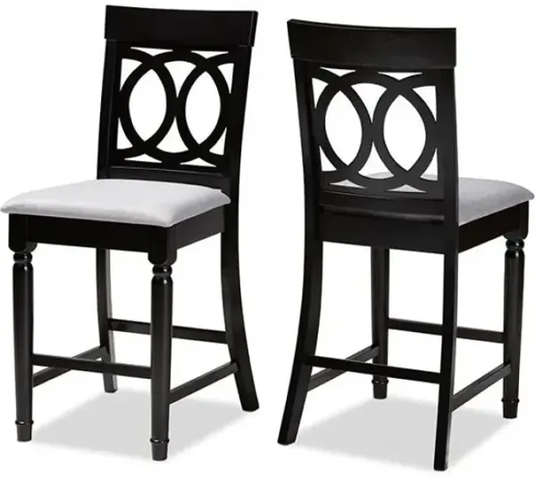 Espresso Brown Finished 2-Piece Wood Counter Stool Set of 4