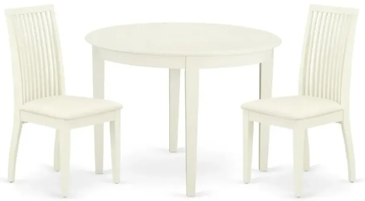 Dining Room Set Linen White, BOIP3-WHI-C