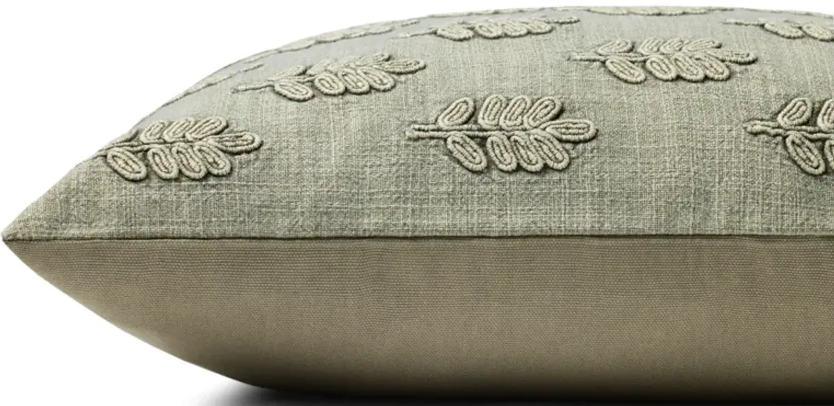 Rosalie PMH0053 Sage 18''x18'' Down Pillow by Magnolia Home by Joanna Gaines x Loloi