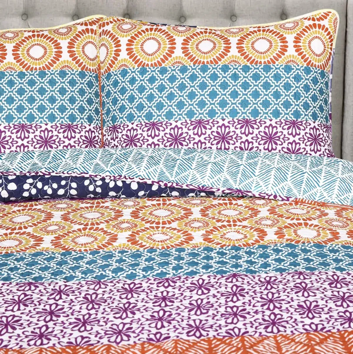 Bohemian Stripe Quilt 3Pc Set