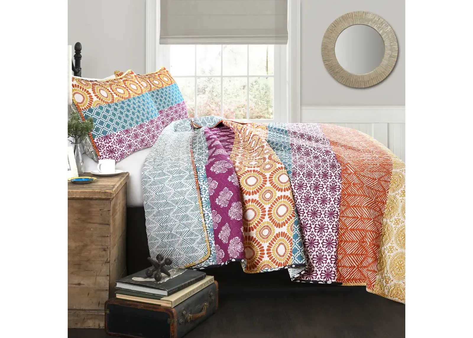 Bohemian Stripe Quilt 3Pc Set