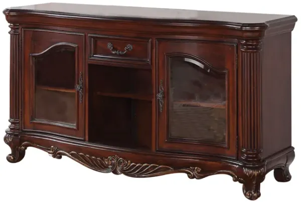 Remington TV Stand, Brown Cherry - Benzara