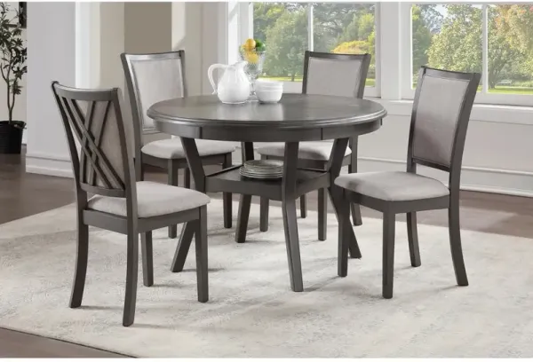 New Classic Furniture Furniture Amy 5-Piece Contemporary Wood Dining Set in Gray