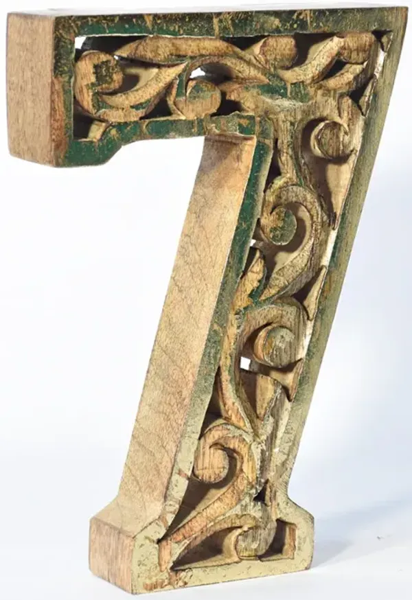 Vintage Natural Gold Handmade Eco-Friendly "7" Numeric Number For Wall Mount & Table Top Décor