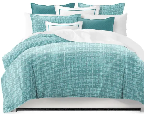 6ix Tailors Fine Linens Bishop Turquoise Comforter Set