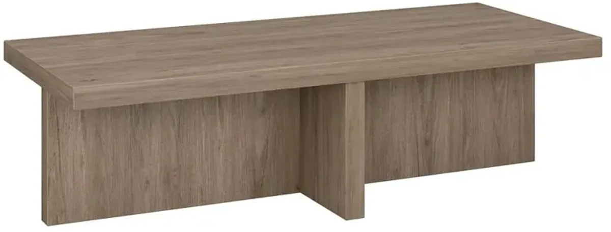 Hudson&Canal Elna 54 Wide Rectangular Coffee Table in Antiqued Gray Oak
