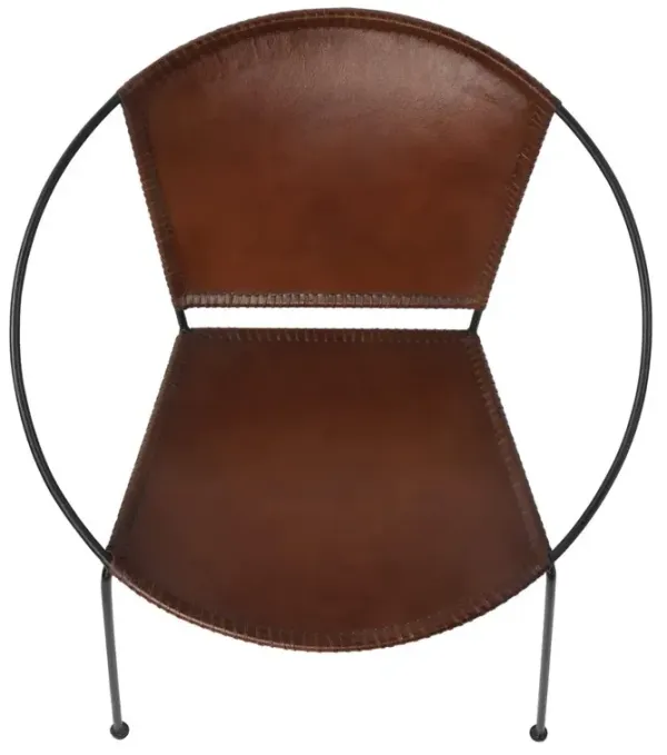 Butler Specialty Milo Leather Accent Chair, Medium Brown