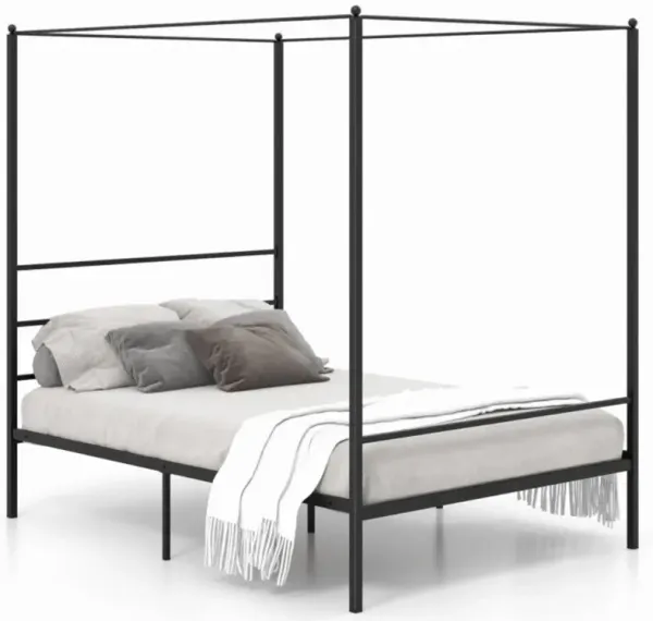 Hivvago Metal Canopy Bed Frame with Slat Support