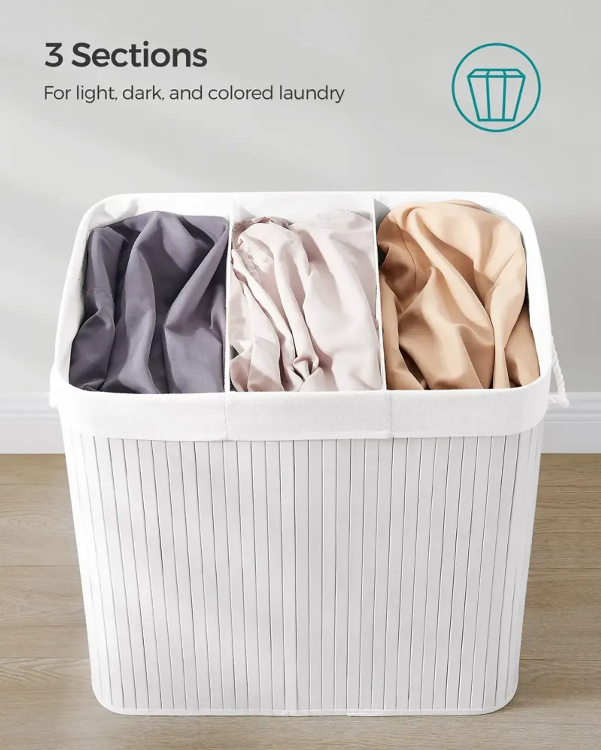 39.6-Gallon Laundry Hamper with Lid Large Capacity