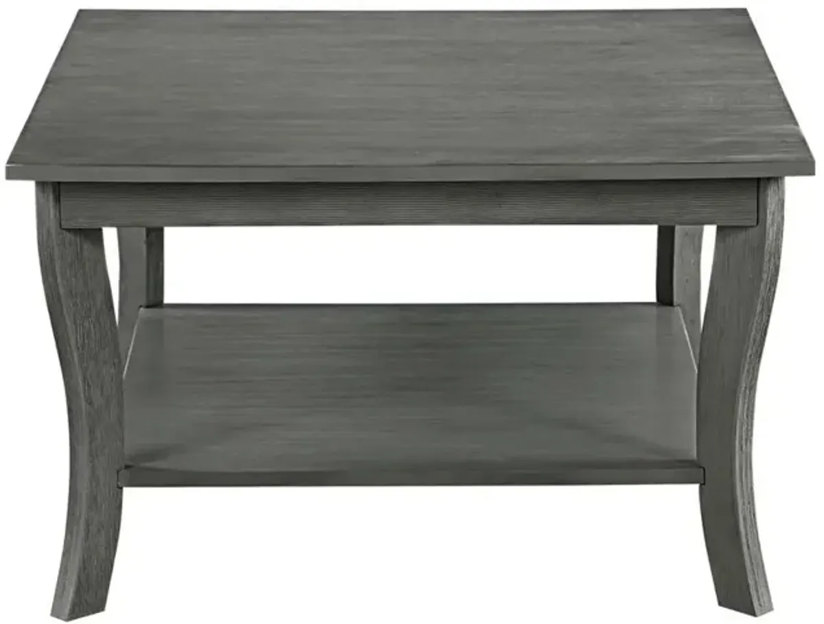 Convenience Concepts American Heritage Square Coffee Table, Wirebrush Dark Gray