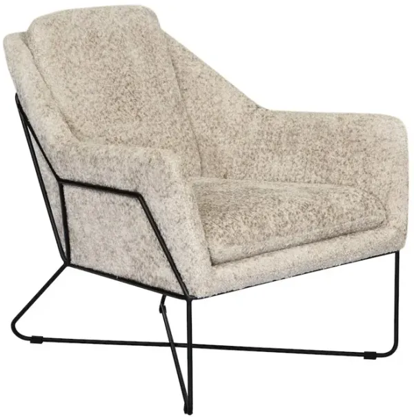 Emilia Lounge Chair in Beige Boucle Fabric