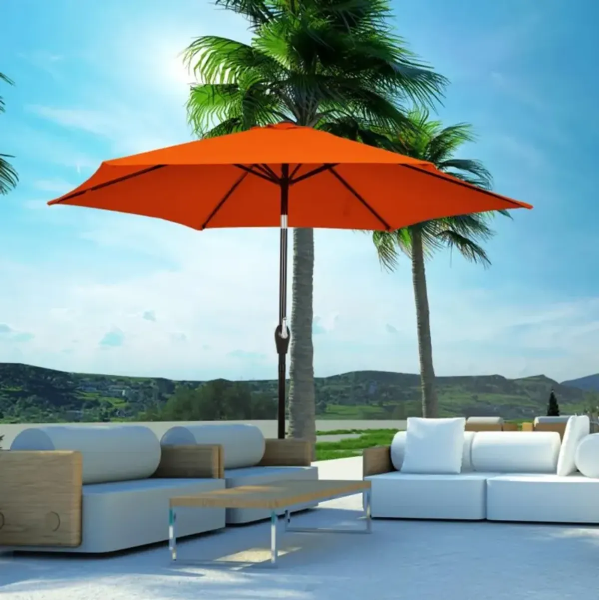 Hivvago 10 Feet Outdoor Patio Umbrella with Tilt Adjustment and Crank