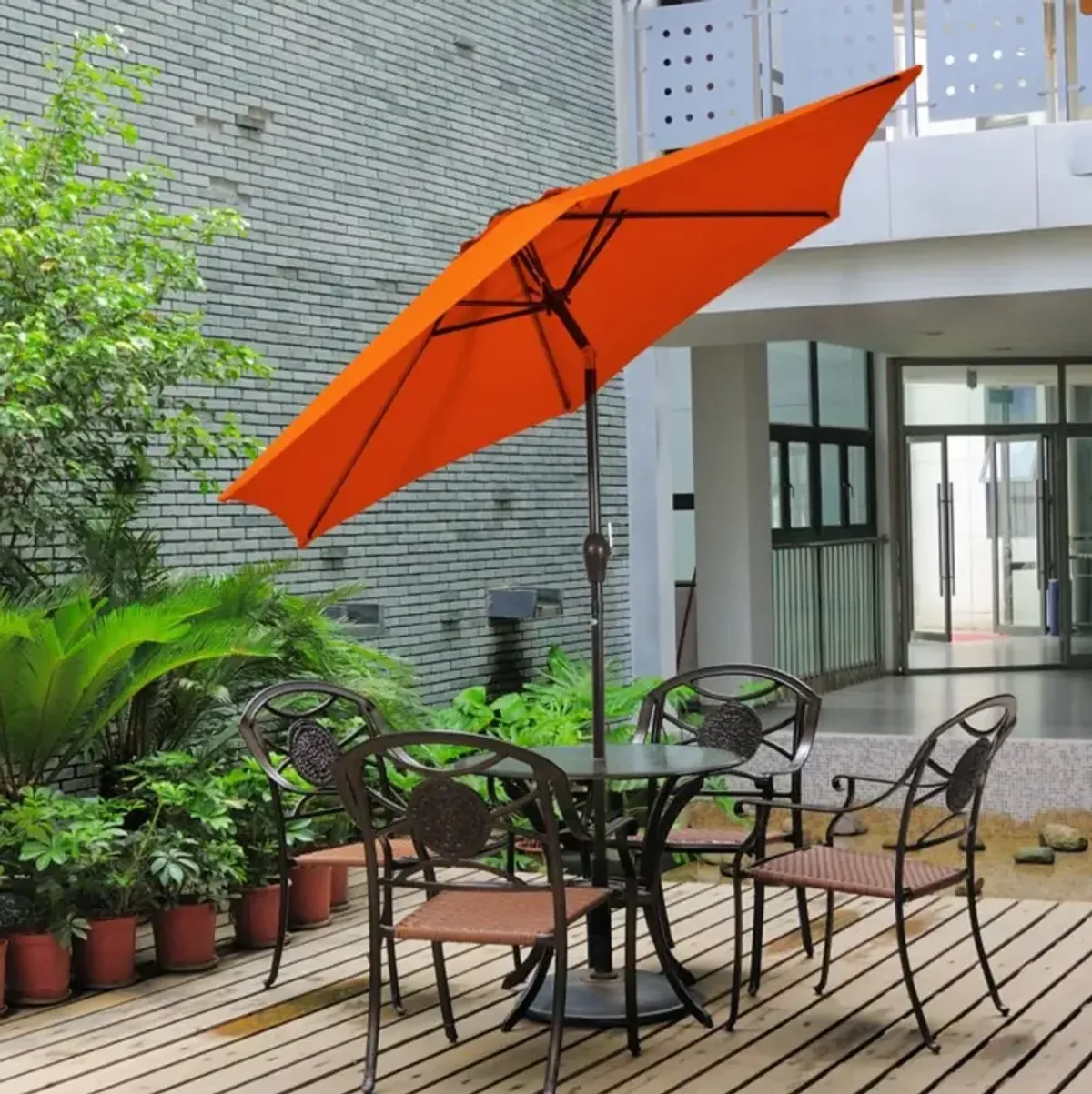 Hivvago 10 Feet Outdoor Patio Umbrella with Tilt Adjustment and Crank