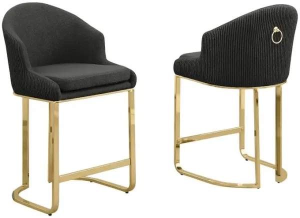 Best Quality Furniture Black With Gold Counter Height, Set Of Two