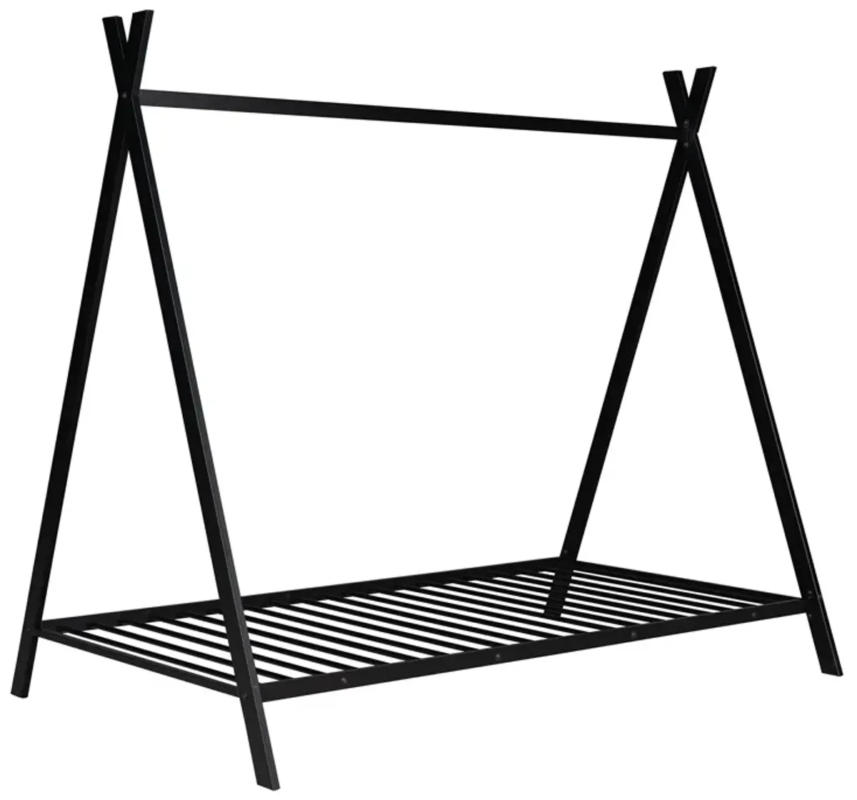 Wooden House Bed Frame with Canopy Tent for Kids & Toddlers Stylish Montessori Floor Bed