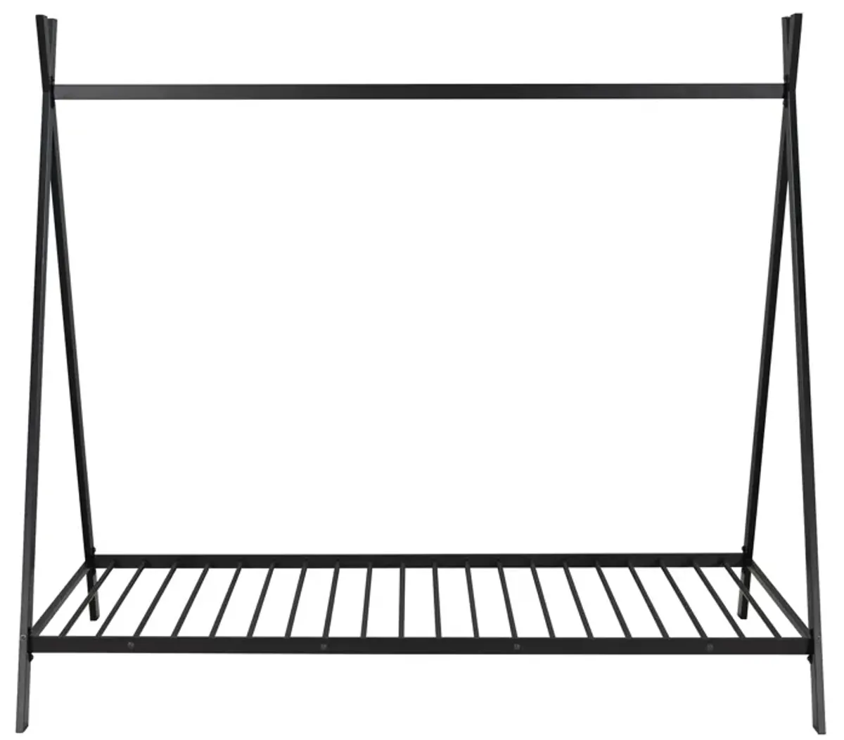 Wooden House Bed Frame with Canopy Tent for Kids & Toddlers Stylish Montessori Floor Bed