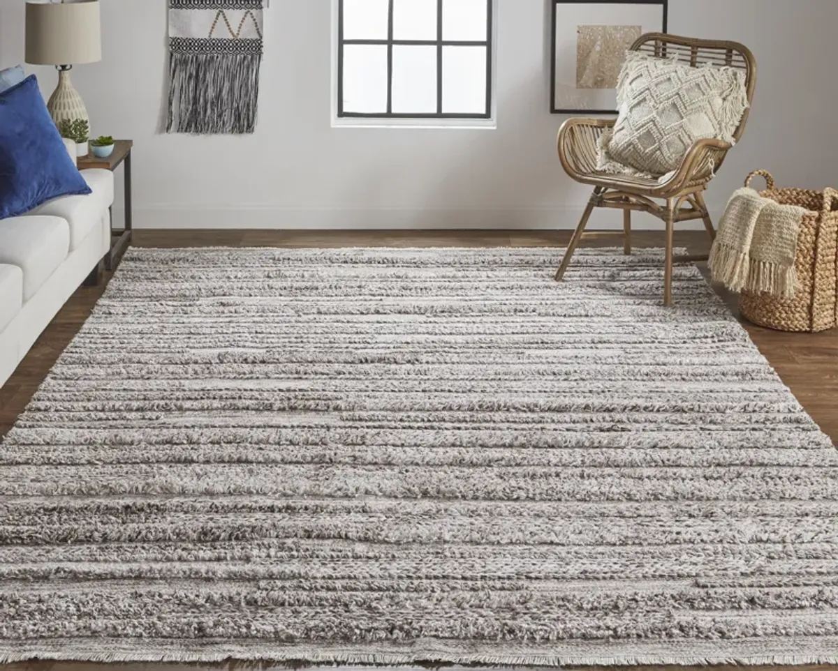 Alden 8637F Taupe/Ivory/Red 5' x 8' Rug