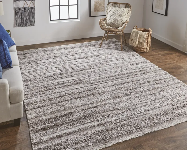 Alden 8637F Taupe/Ivory/Red 5' x 8' Rug