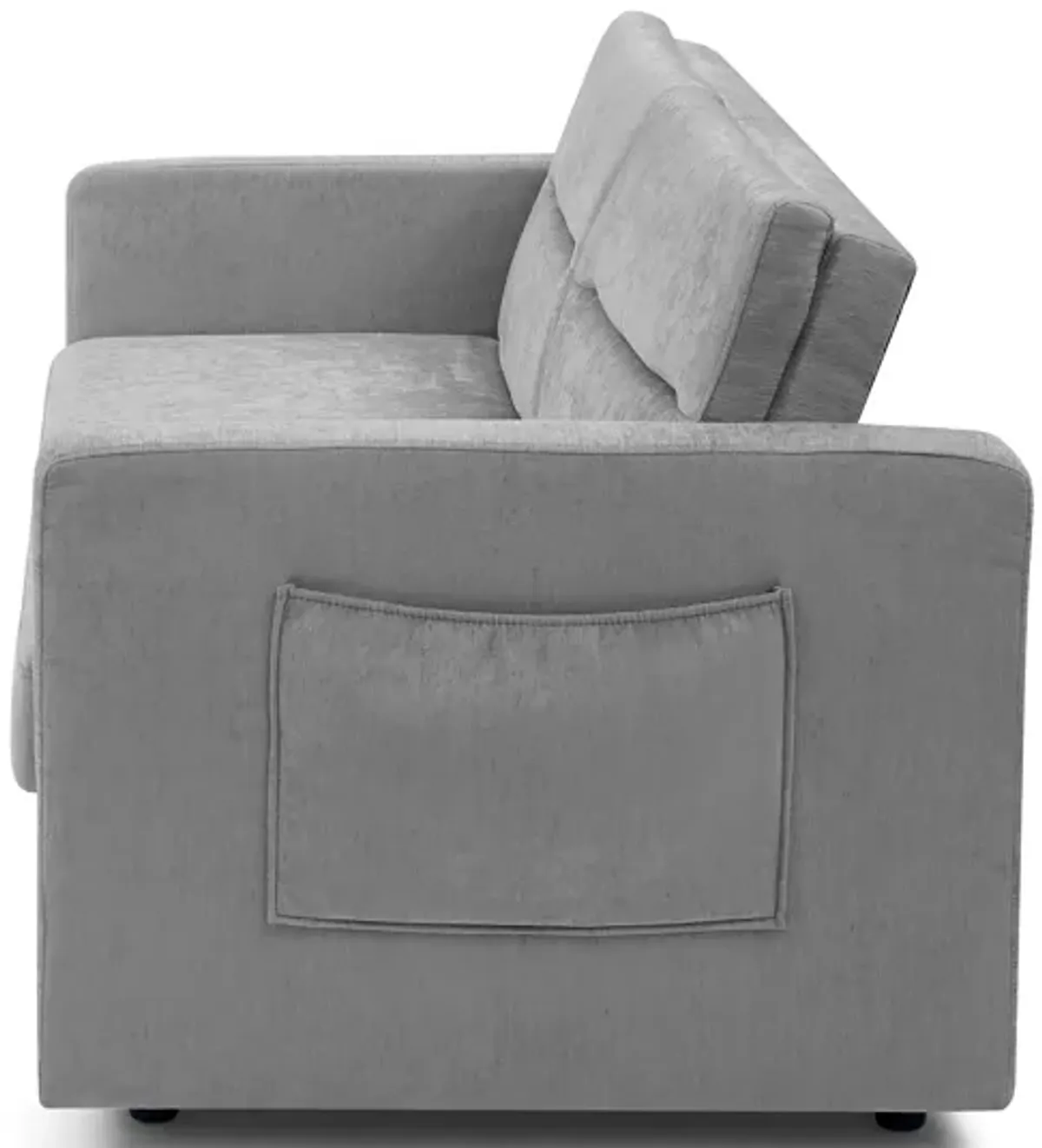 Merax Chenille Loveseats Sofa with Pull-out Bed