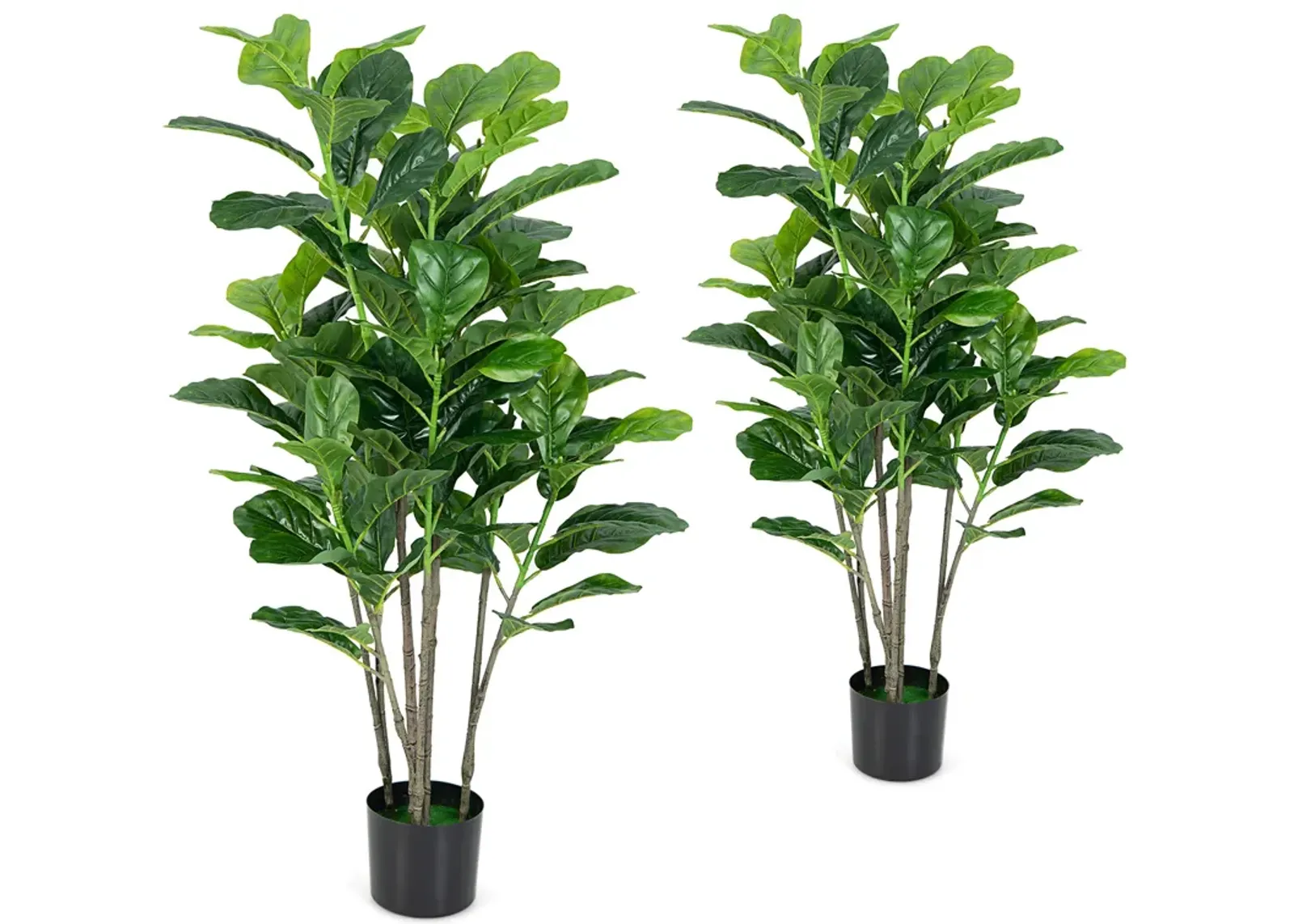 51 Inch 2-Pack Artificial Fiddle Leaf Fig Tree for Indoor and Outdoor