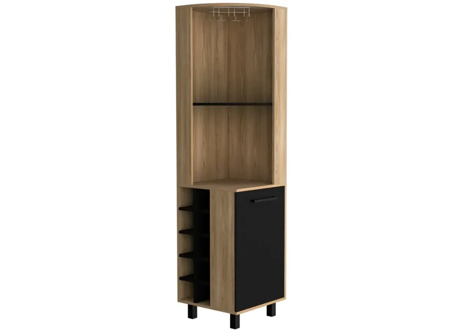 Corner Bar Cabinet Cleveland, Living Room, Natural Oak / Black