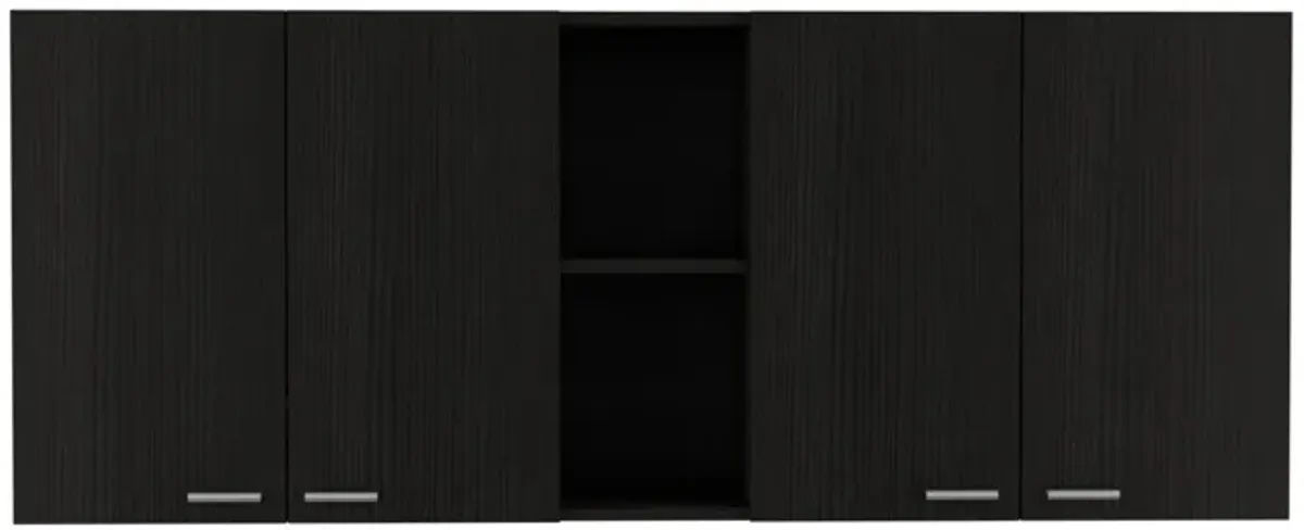 DEPOT E-SHOP Olimpo 150 Wall Double Door Cabinet,Two External Shelves, Two Interior Shelves