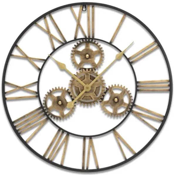 Wall Clock 23.75"D Iron 1 AA Battery, Not Included