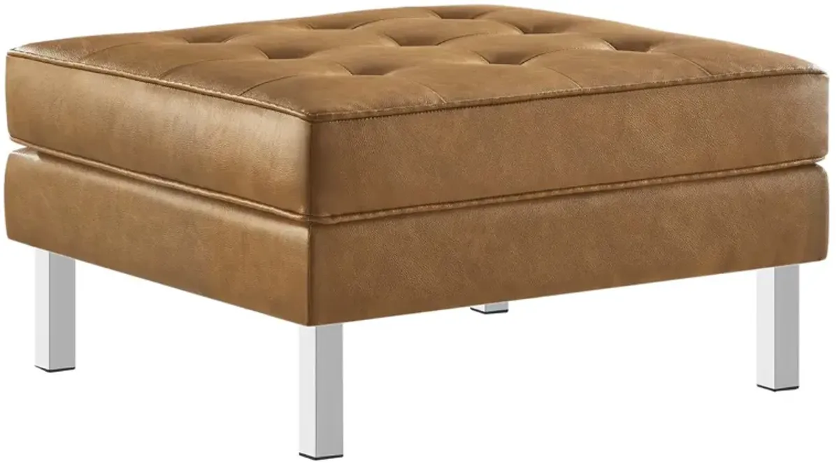 Loft Tufted Vegan Leather Sofa and Ottoman Set