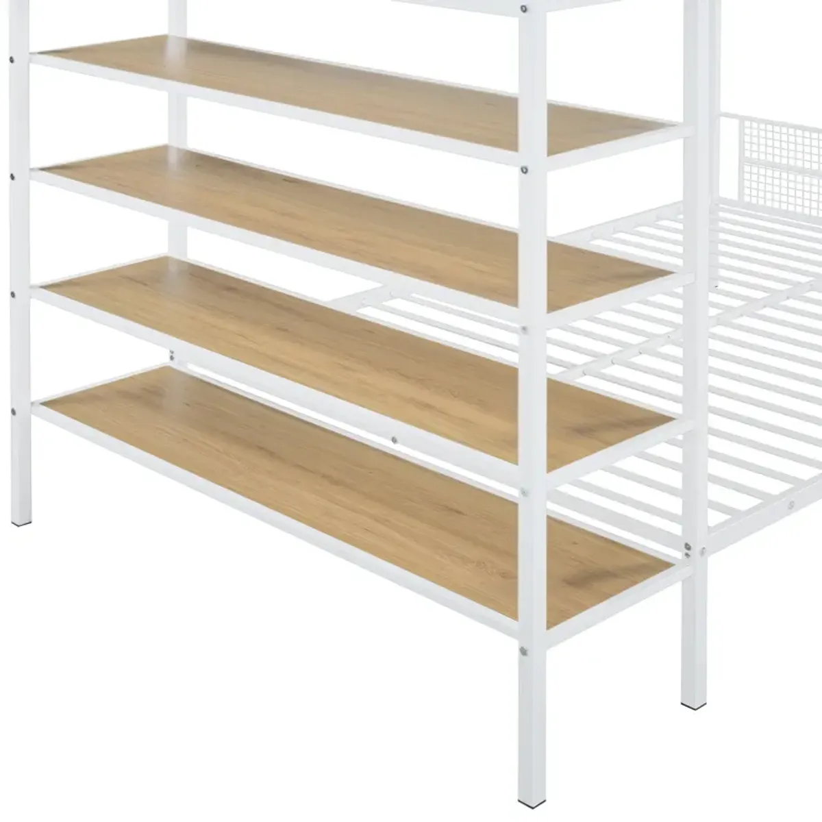 Merax Metal Bunk Bed with 5-Tier Shelves