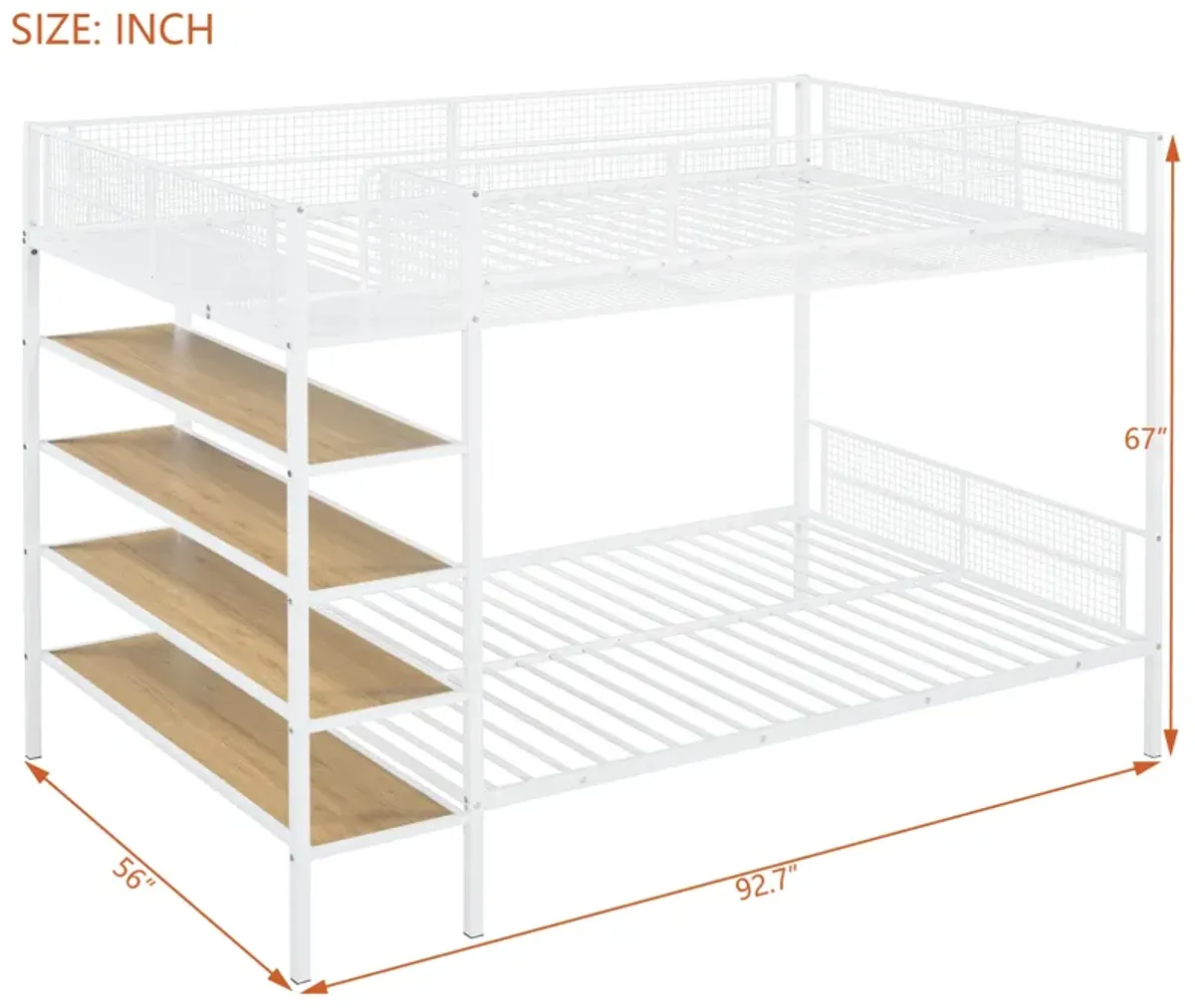 Merax Metal Bunk Bed with 5-Tier Shelves