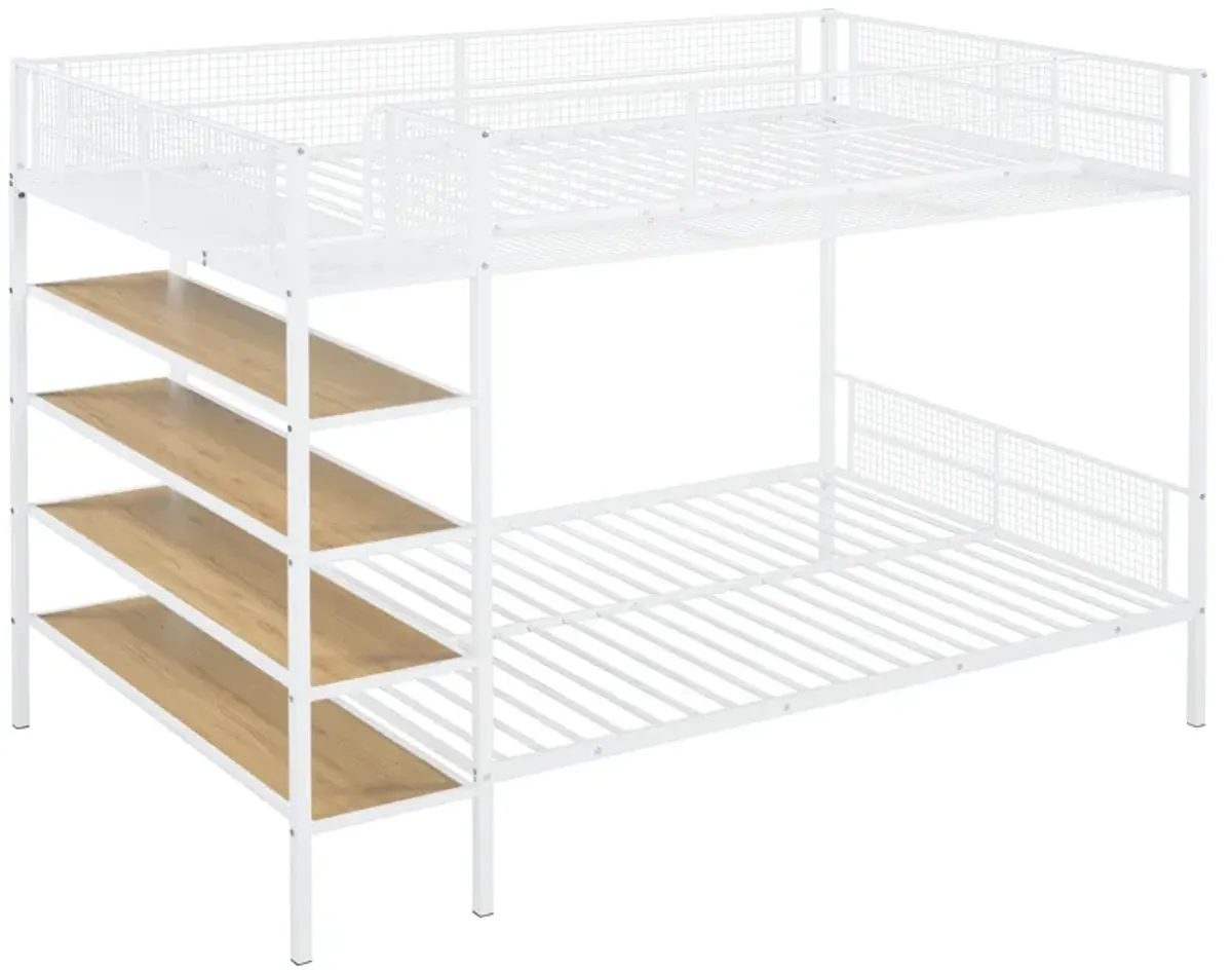 Merax Metal Bunk Bed with 5-Tier Shelves