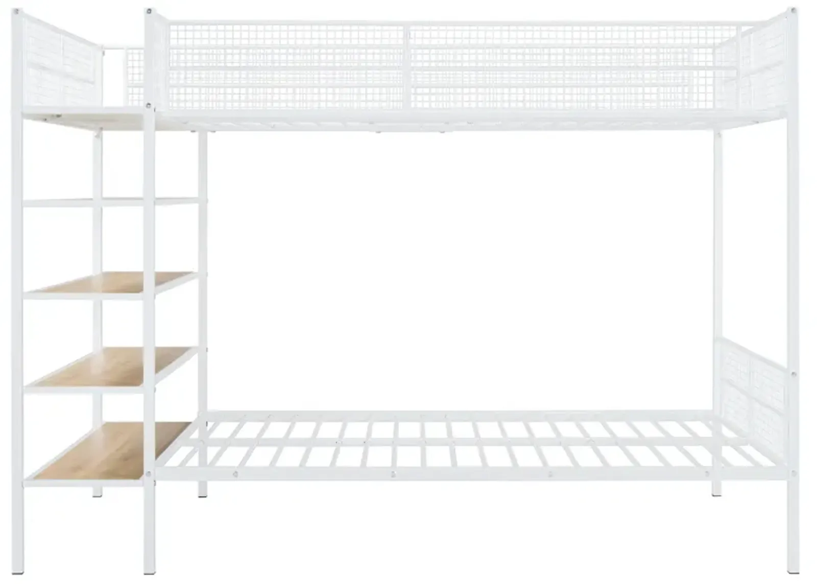 Merax Metal Bunk Bed with 5-Tier Shelves