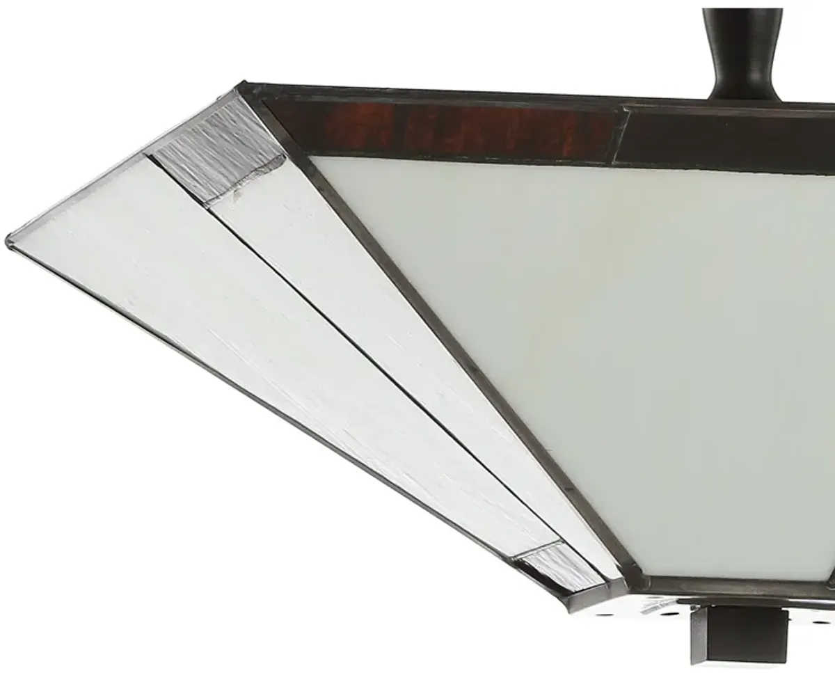 Julian Tiffany-Style Glass/Metal LED Semi-Flush Mount