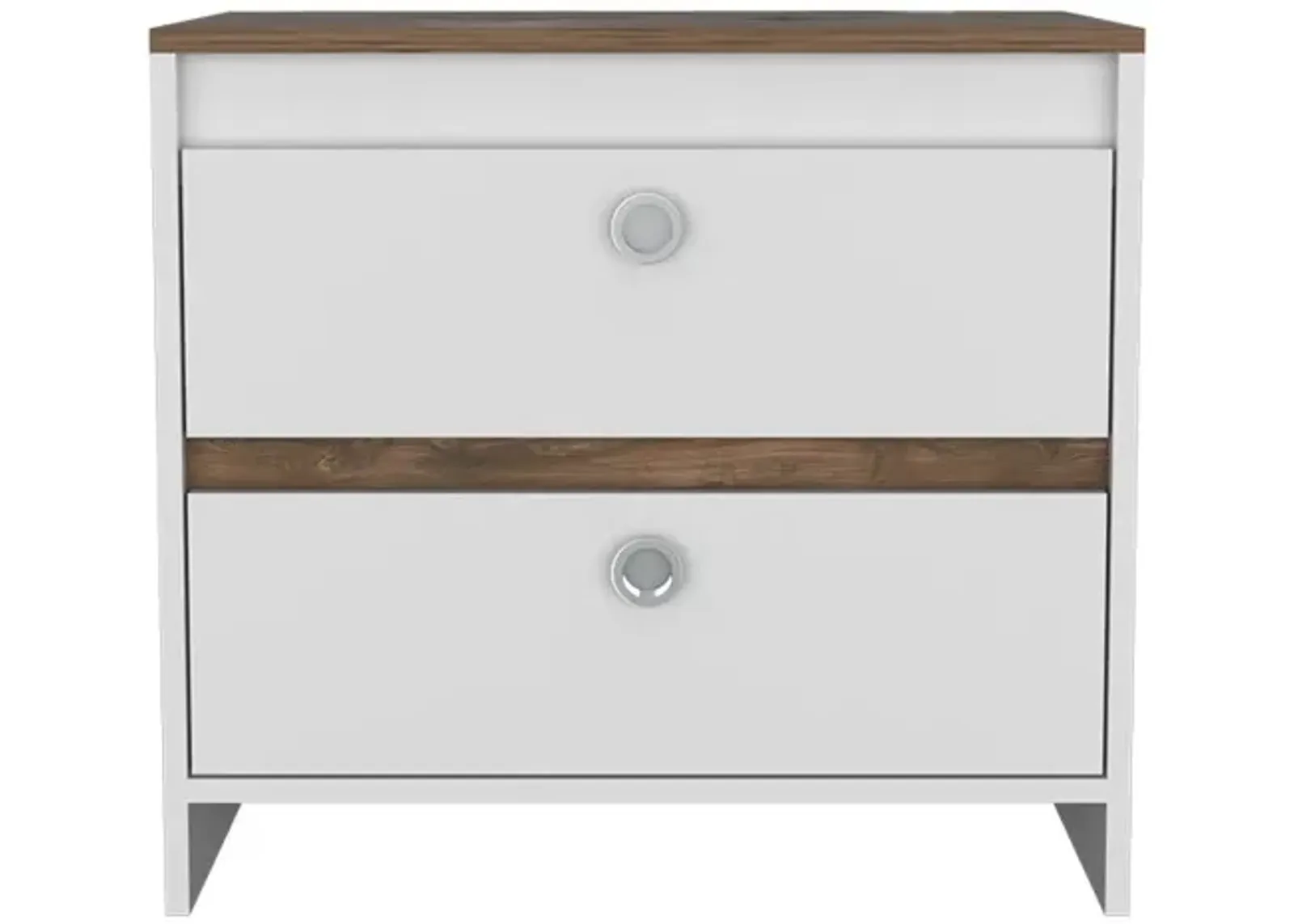 Nightstand Dreams, Bedroom, White / Dark Brown