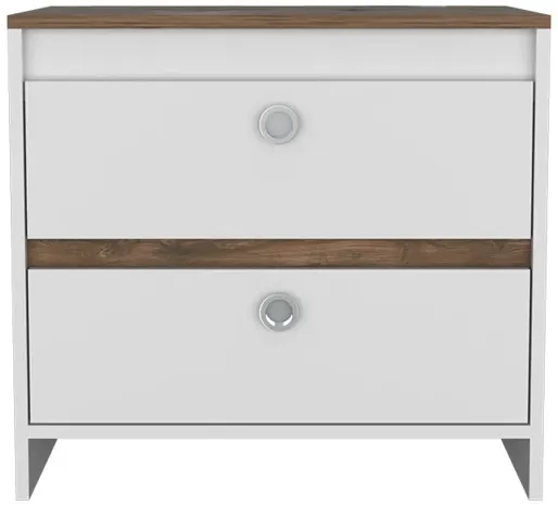 Nightstand Dreams, Bedroom, White / Dark Brown