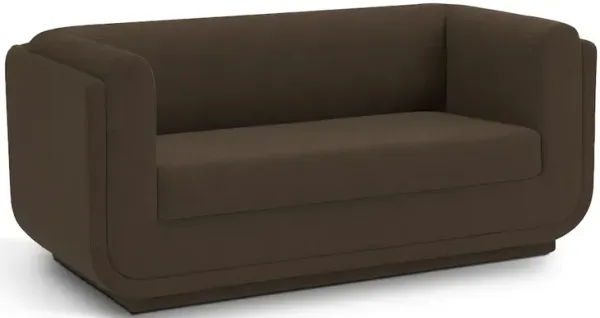 Meridian Furniture Kimora Brown Linen Textured Fabric Loveseat