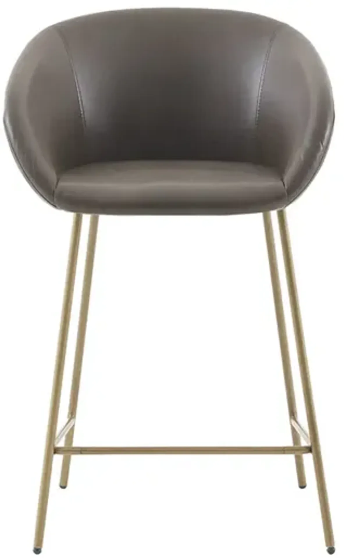 Gracie Mills Claudette Polyurethane Leather Counter Stool with Gold metal base