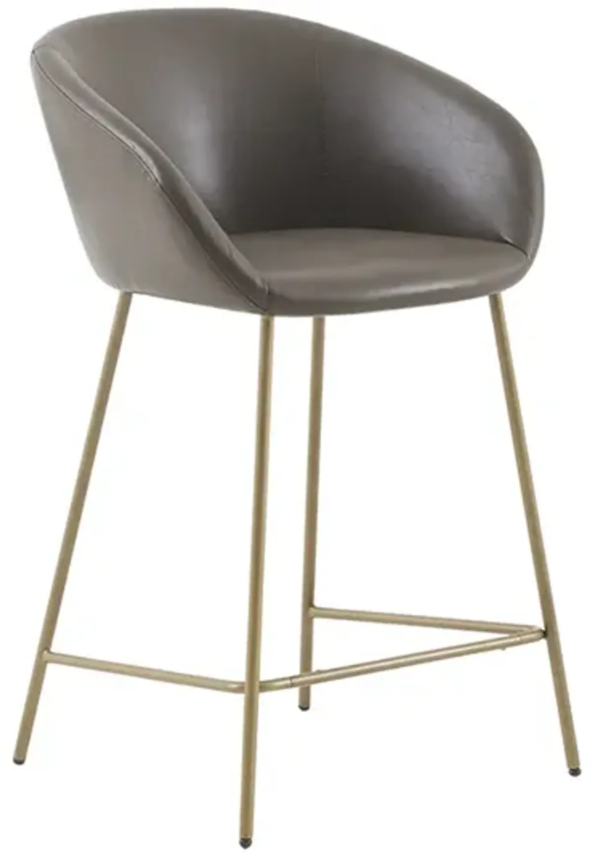 Gracie Mills Claudette Polyurethane Leather Counter Stool with Gold metal base