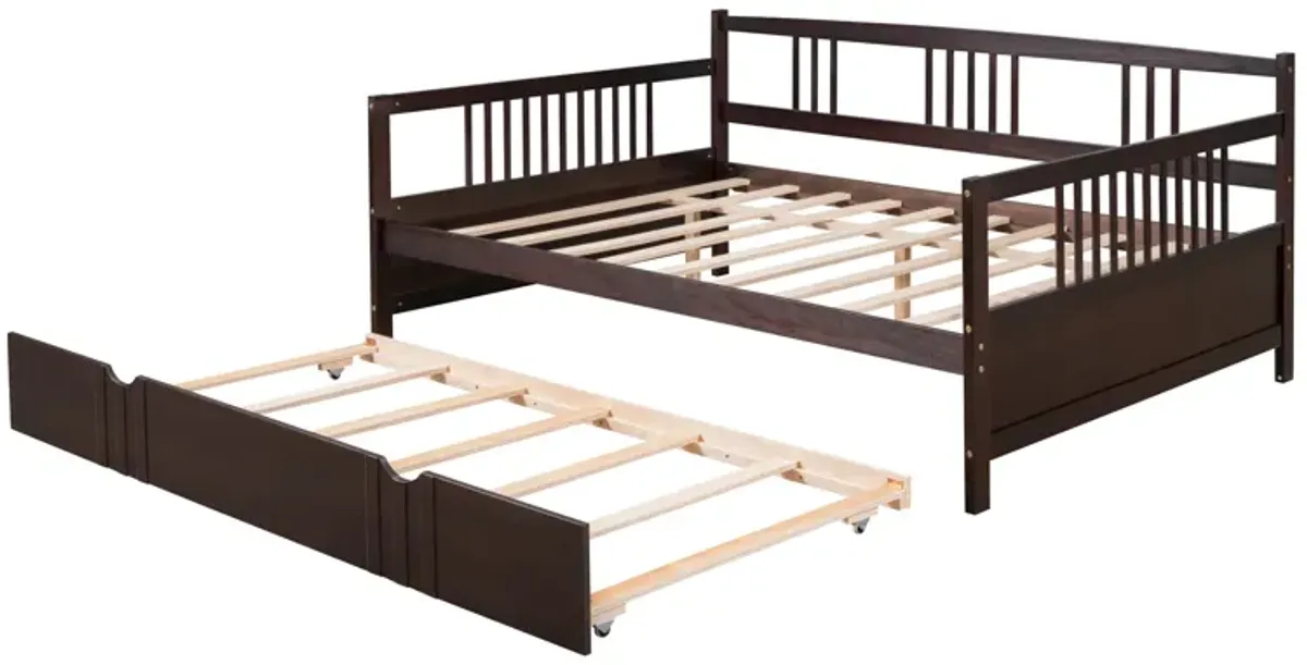 Merax Daybed Wood Bed with Twin Size Trundle