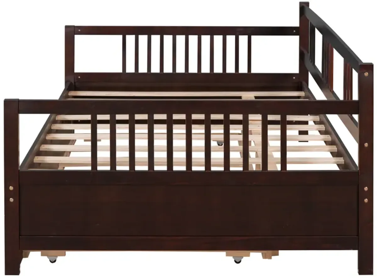 Merax Daybed Wood Bed with Twin Size Trundle