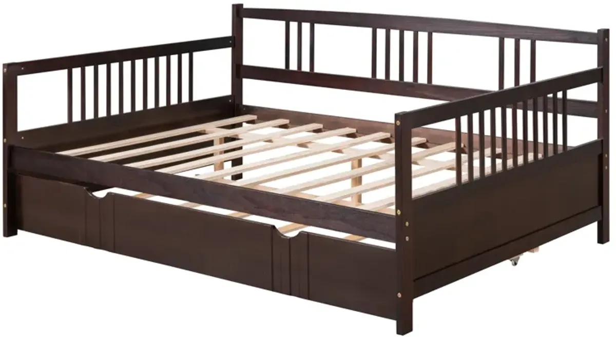 Merax Daybed Wood Bed with Twin Size Trundle