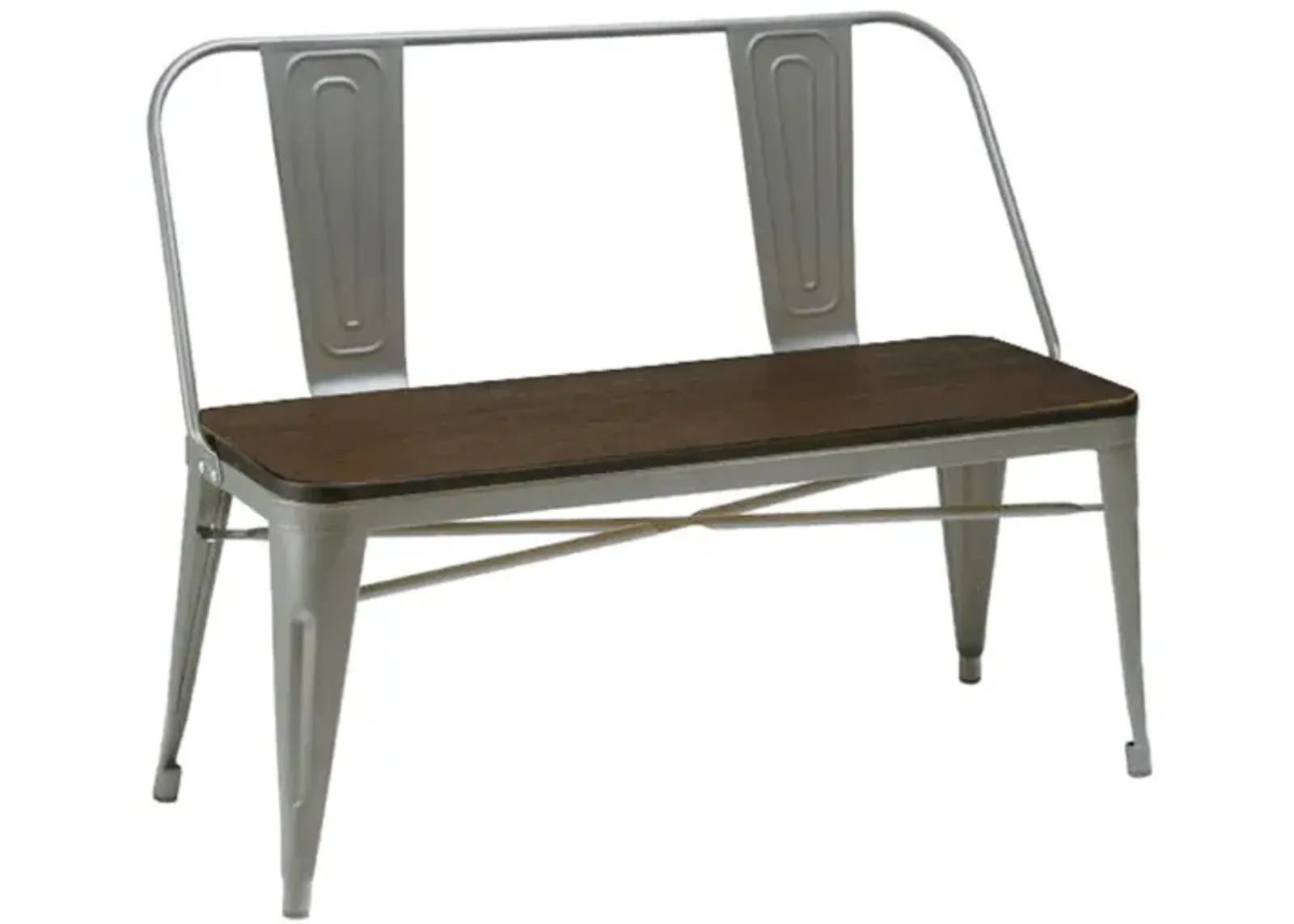 METAL BENCH w/ WOOD TOP.