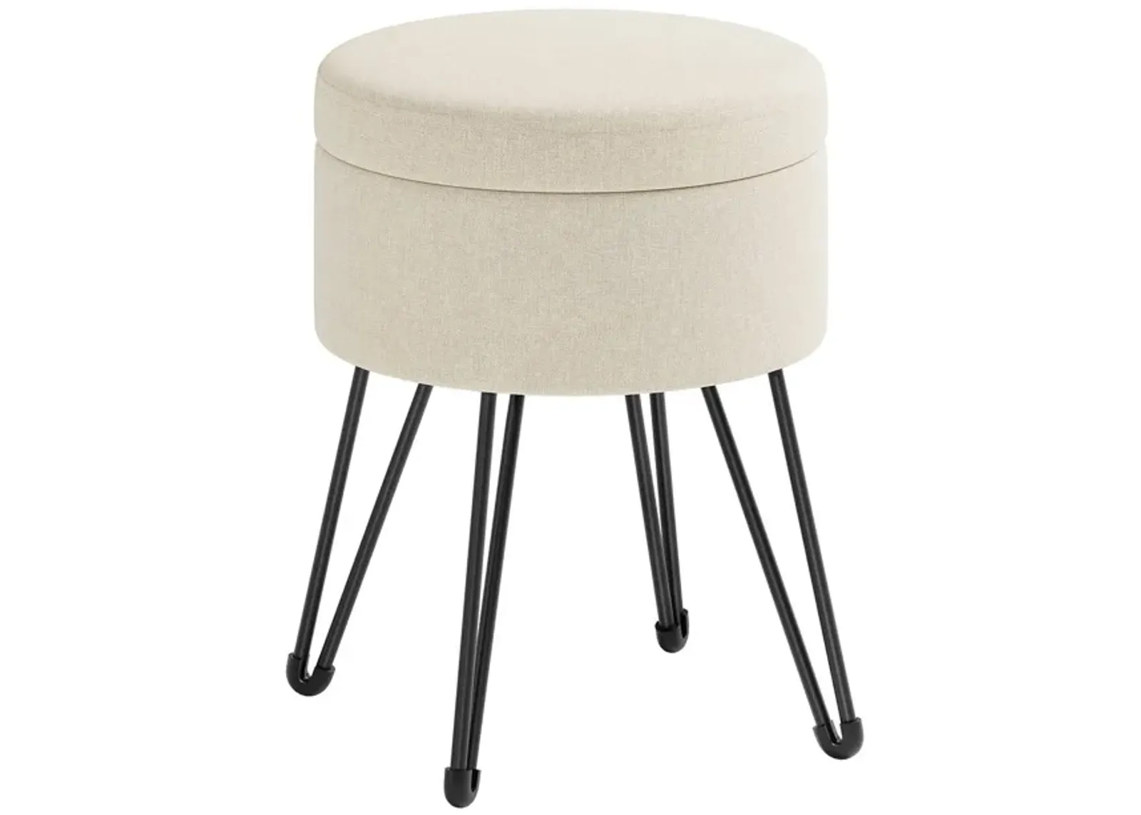 Compact Vanity Stool with Hidden Storage for Bedroom or Bathroom