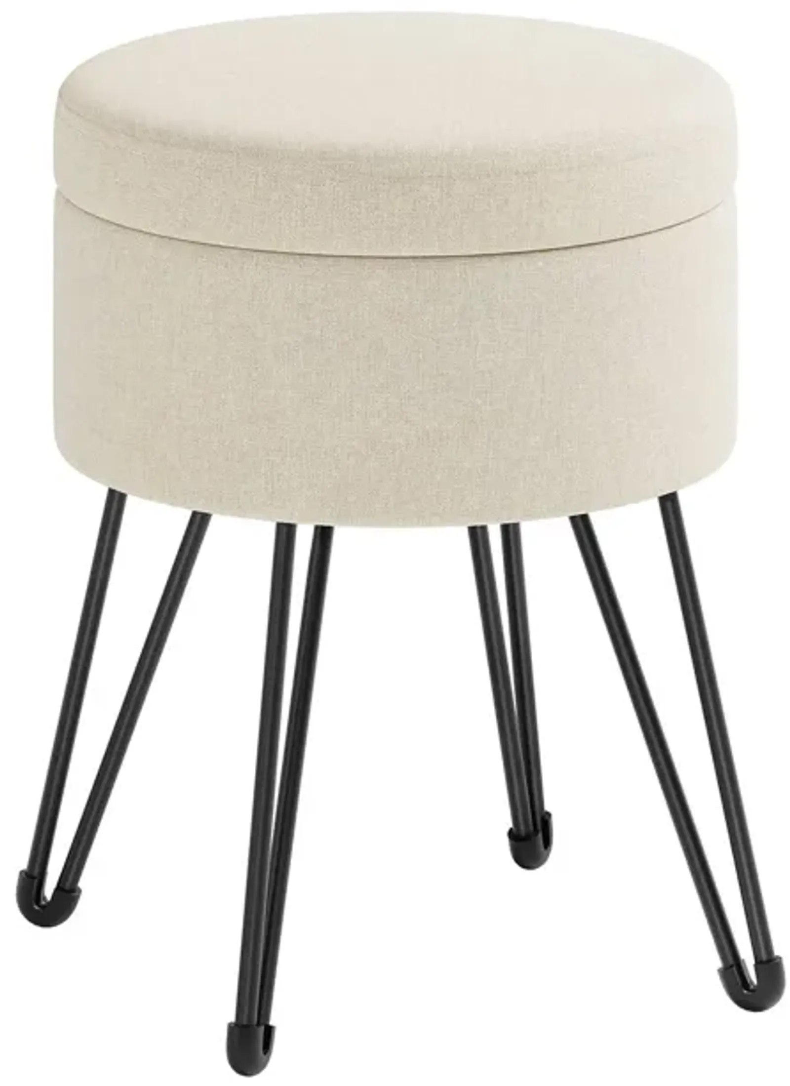 Compact Vanity Stool with Hidden Storage for Bedroom or Bathroom