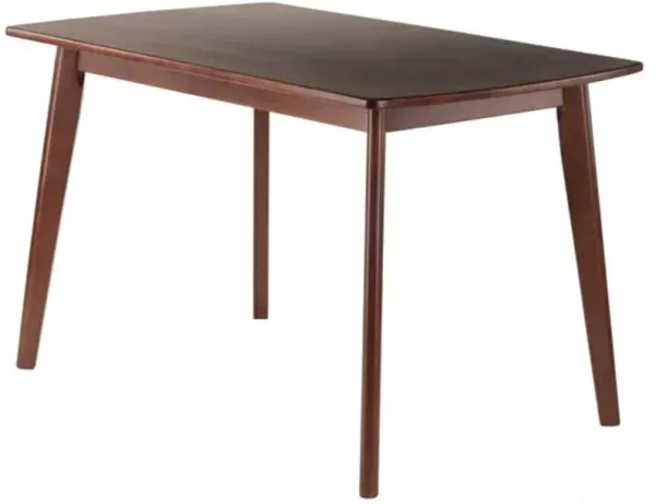 Ergode Wood Shaye Oblong Dining Table - Stylish, Solid Wood Construction - Versatile Size for Breakfast Nook or Dining Room - Walnut Finish - Easy Assembly - 47.24" W x 29.53" D x 29.13" H