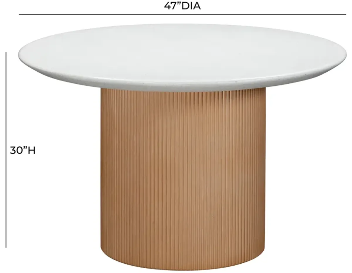 Rose Faux Terrazzo and Terracotta Indoor / Outdoor Round Concrete Dining Table