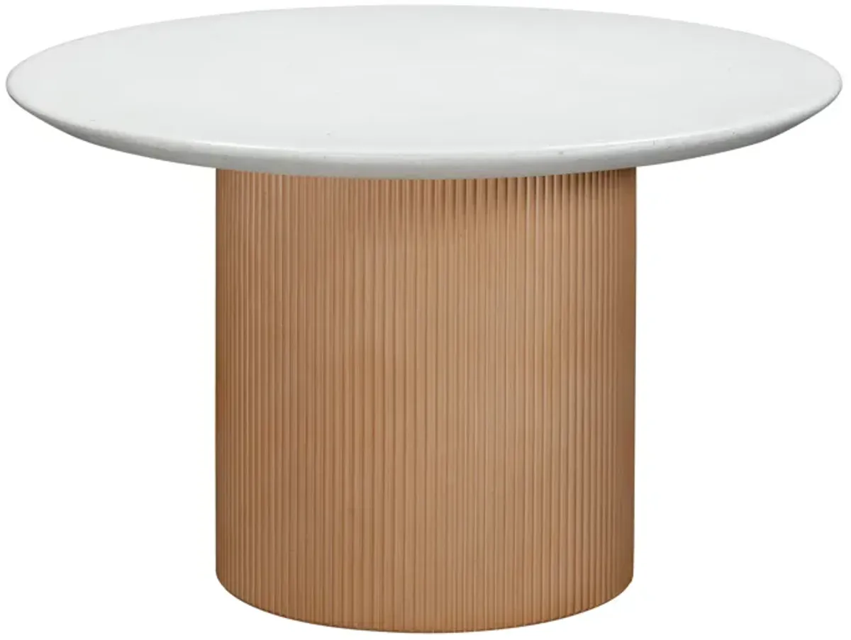 Rose Faux Terrazzo and Terracotta Indoor / Outdoor Round Concrete Dining Table