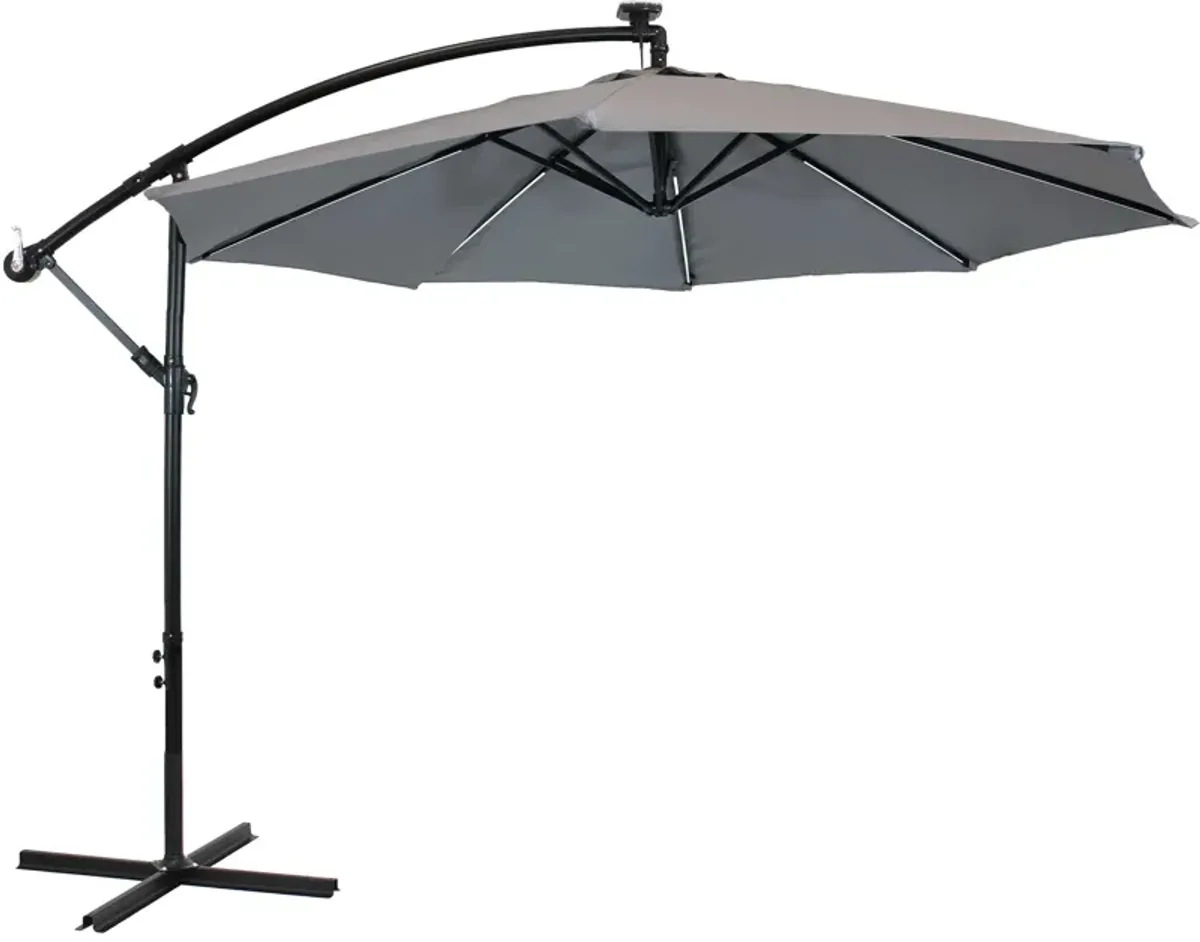 Sunnydaze 9.5 ft Solar Cantilever Offset Patio Umbrella